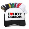 Awesome I Love Hot Lesbians Golf Hat Summer Birthday Gifts Baseball Cap Women Mesh Breathable Trucker Hat