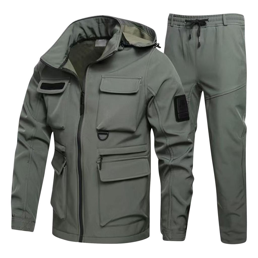 Чоловічий костюм для активного відпочинку Чоловічий костюм з плюшем, захищений від холоду, вітрозахисний, водонепроникний, теплий, для їзди на велосипеді, альпінізму, костюм для активного відпочинку