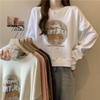 Women Trendy Cropped Crew Neck Sweatshirt 2026 New Spring Autumn Loose Long Sleeve Casual Graphic Print Pullover Daily Wear Top