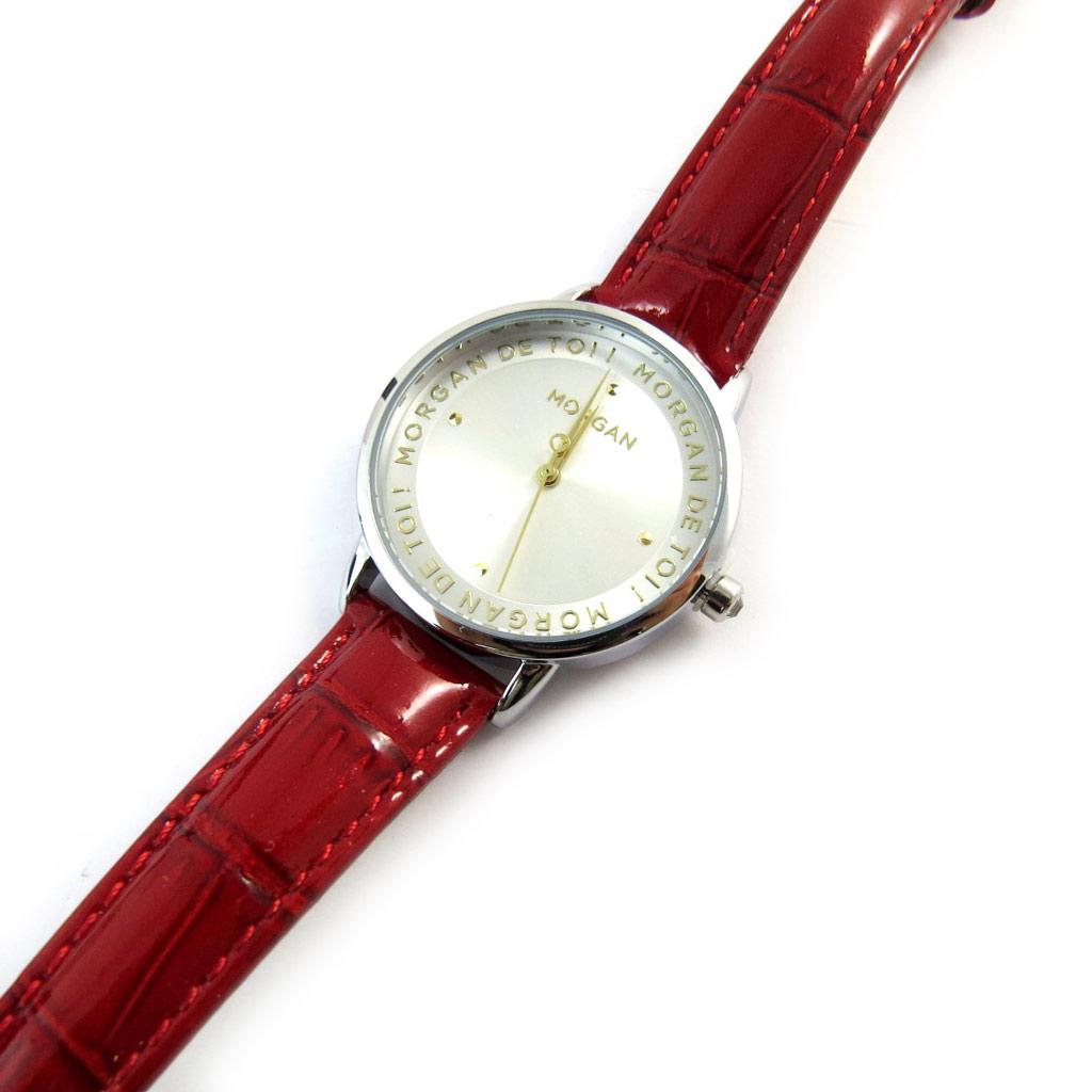 Morgan [N9870] - 'Morgan' Watch + Bracelet Gift Set Black Red Silver