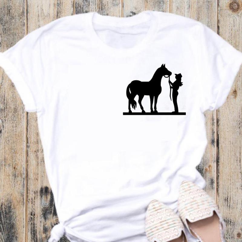 Women T-Shirt Horse Graphic Print T Shirt Women Summer Short Sleeve O Neck Aesthetic Tshirt Ladies Tee Tops Drop Shipping