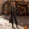 Napoleon Military Jacket For Women Long Sleeve Casual Autumn Outerwear With Button Details