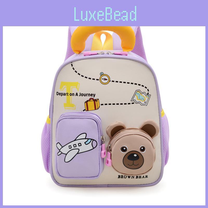 Blocking Cute Color Design Airplane Capybara Gift Printed Backpack Children
