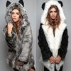 New fur, large size European and American new hooded jacket fox fur imitation fur jacket manufacturer