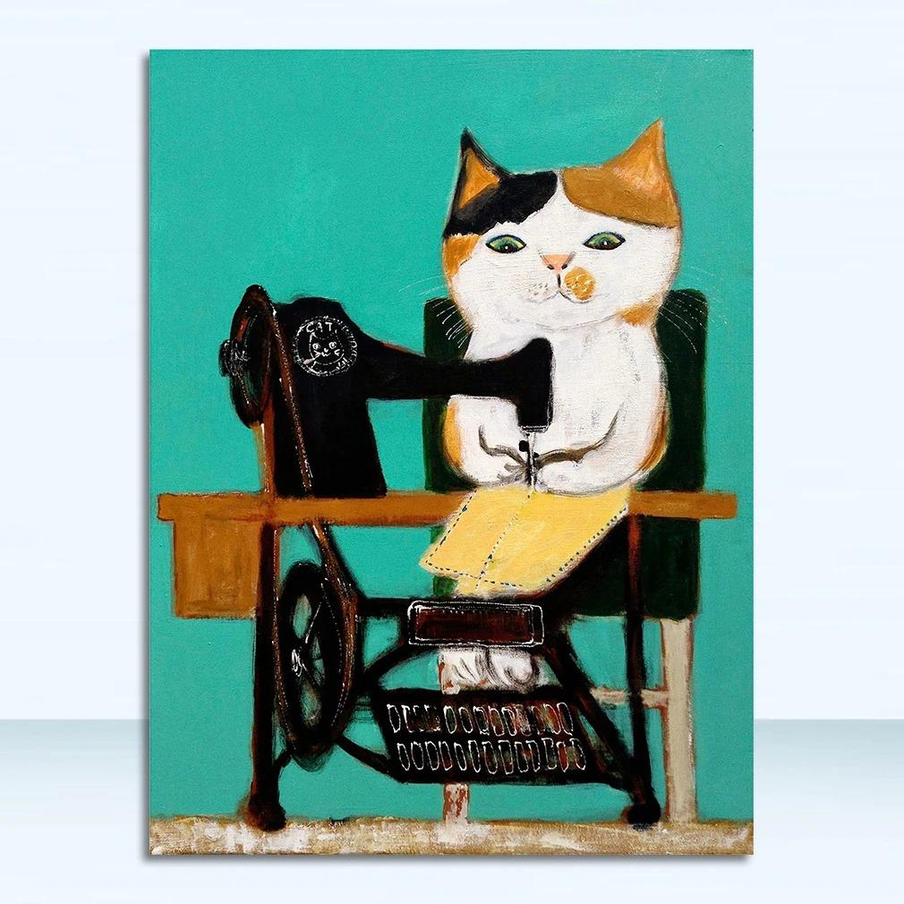 Wall Art Pictures For Living Room Kid's Bedroom Nursery Cuadros Home Decor Cartoon Cat Posters And Prints Canvas Oil Painting