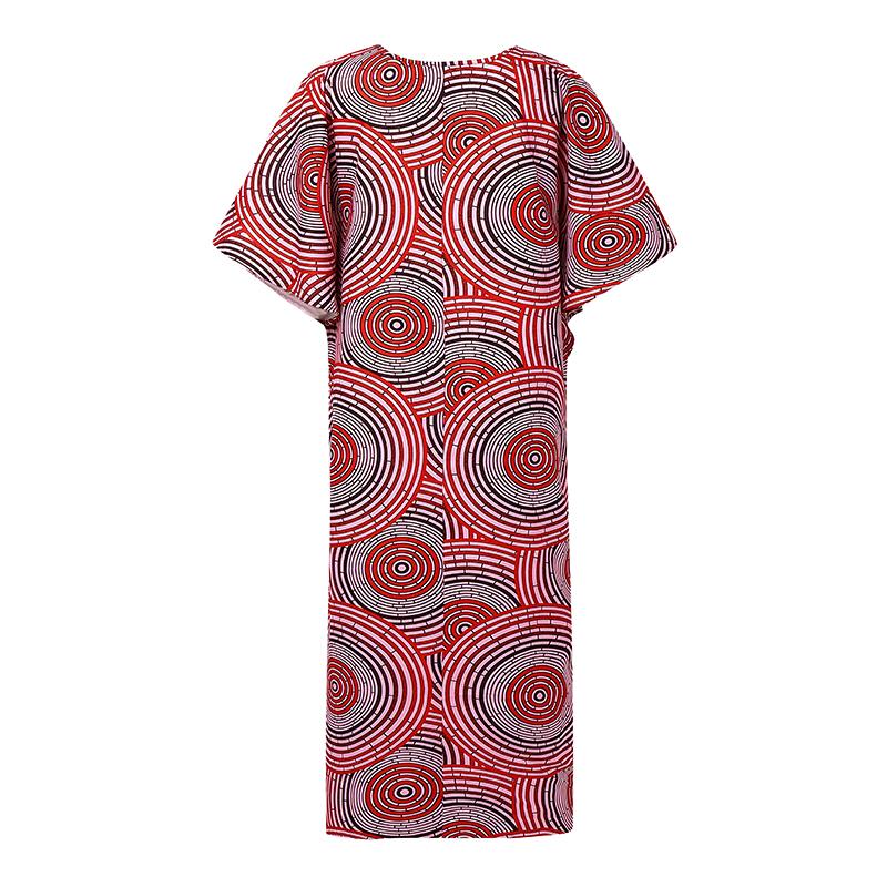 Oversized Women Round Neck Batwing Sleeve Floral Print Casual Loose Maxi Dress