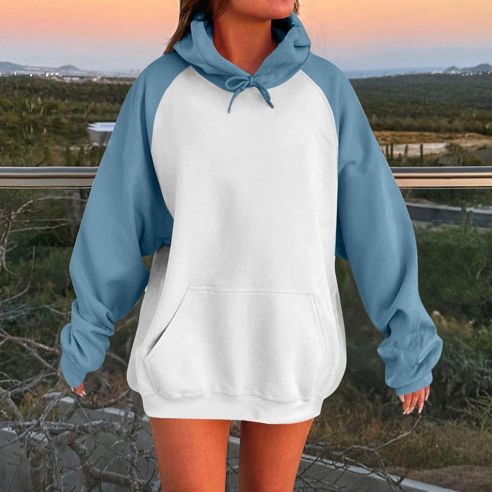 

Женская флисовая толстовка с длинным рукавом и рукавом реглан, женская с капюшоном M небесно-голубой