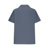 Women's Fashionable Casual Solid Color Pocket Batfly Sleeve Cotton Linen Button Up Shirt Top