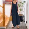 Women's Summer Cotton-Linen Sleeveless Loose Pocket Dress