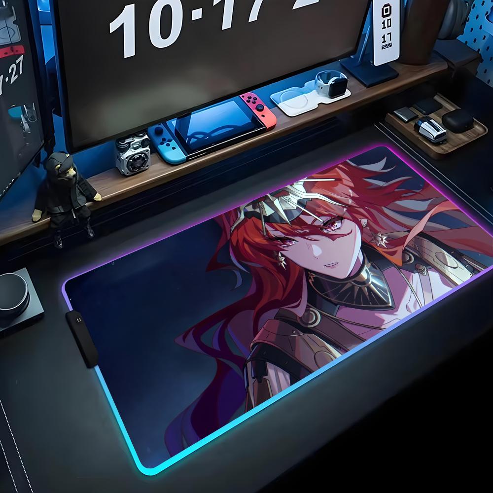 augusta wuwa Mouse Pad RGB Gaming Mousepad Big LED Pad PC Desk Mat Luminous Mouse Pad Large Keyboard Mats Table Rug With Backlit