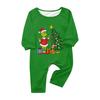 Parent-Child Matching Christmas Print Loungewear Set, Long Sleeve Top and Uncuffed Pants with Raglan Sleeves