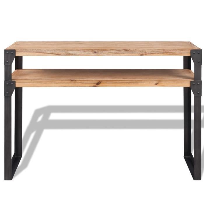 VidaXL Table console Bois d'acacia massif 120 x 40 x 85 cm