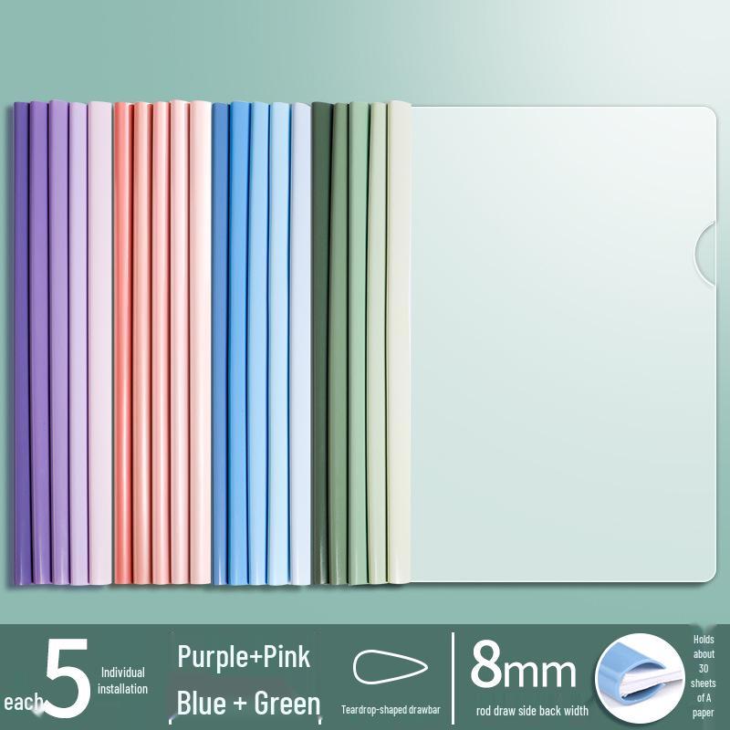 A4 Gradient Morandi Color Transparent Folder - Durable Clip for Exam Papers and Documents