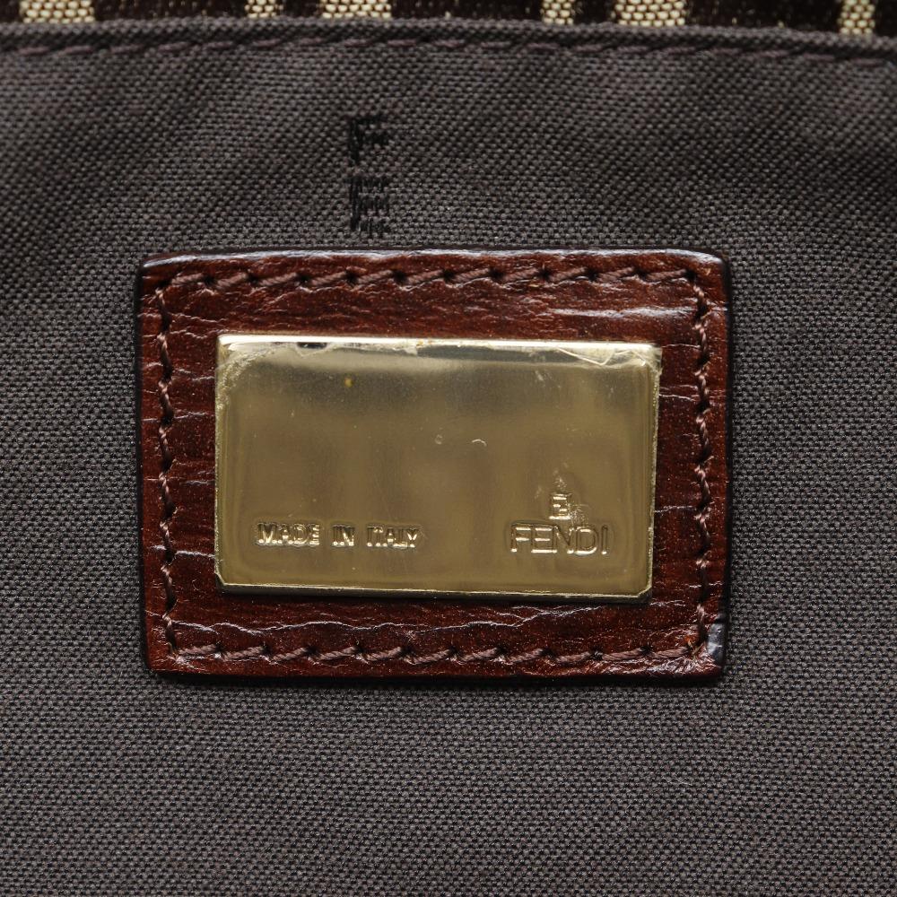 FENDI Zucchino Handbag 8BH132 Brown Nylon canvas Women Used
