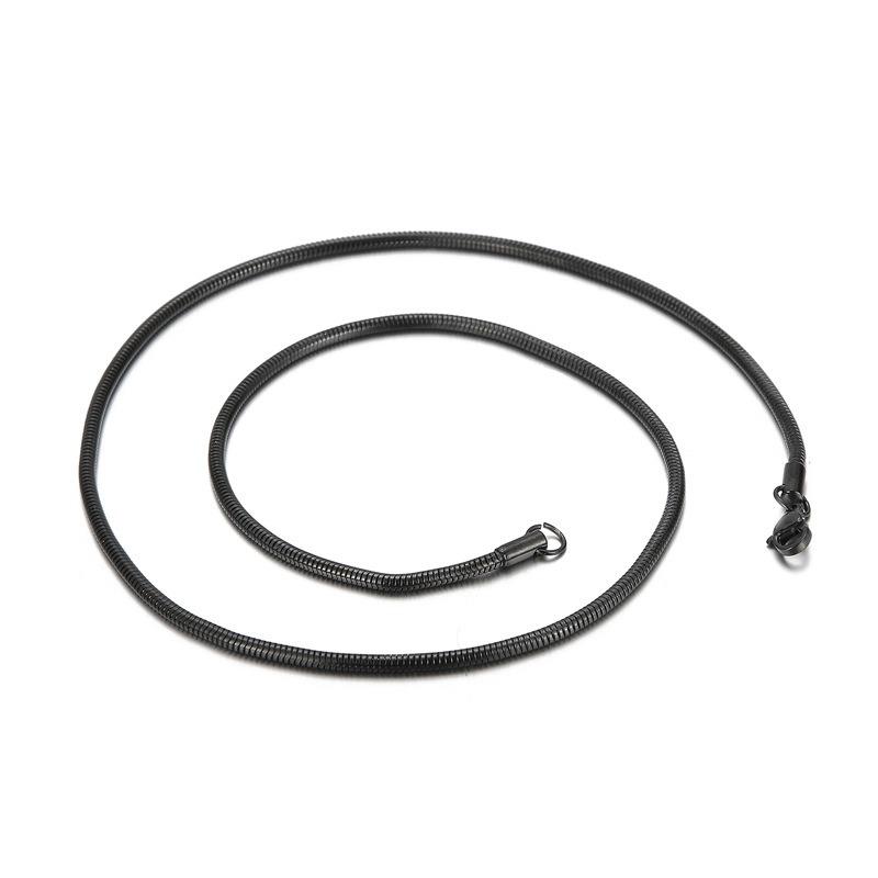 Trendy Simple Electroplated Titanium Steel Men's and Women's Round Snake Bone Necklace
