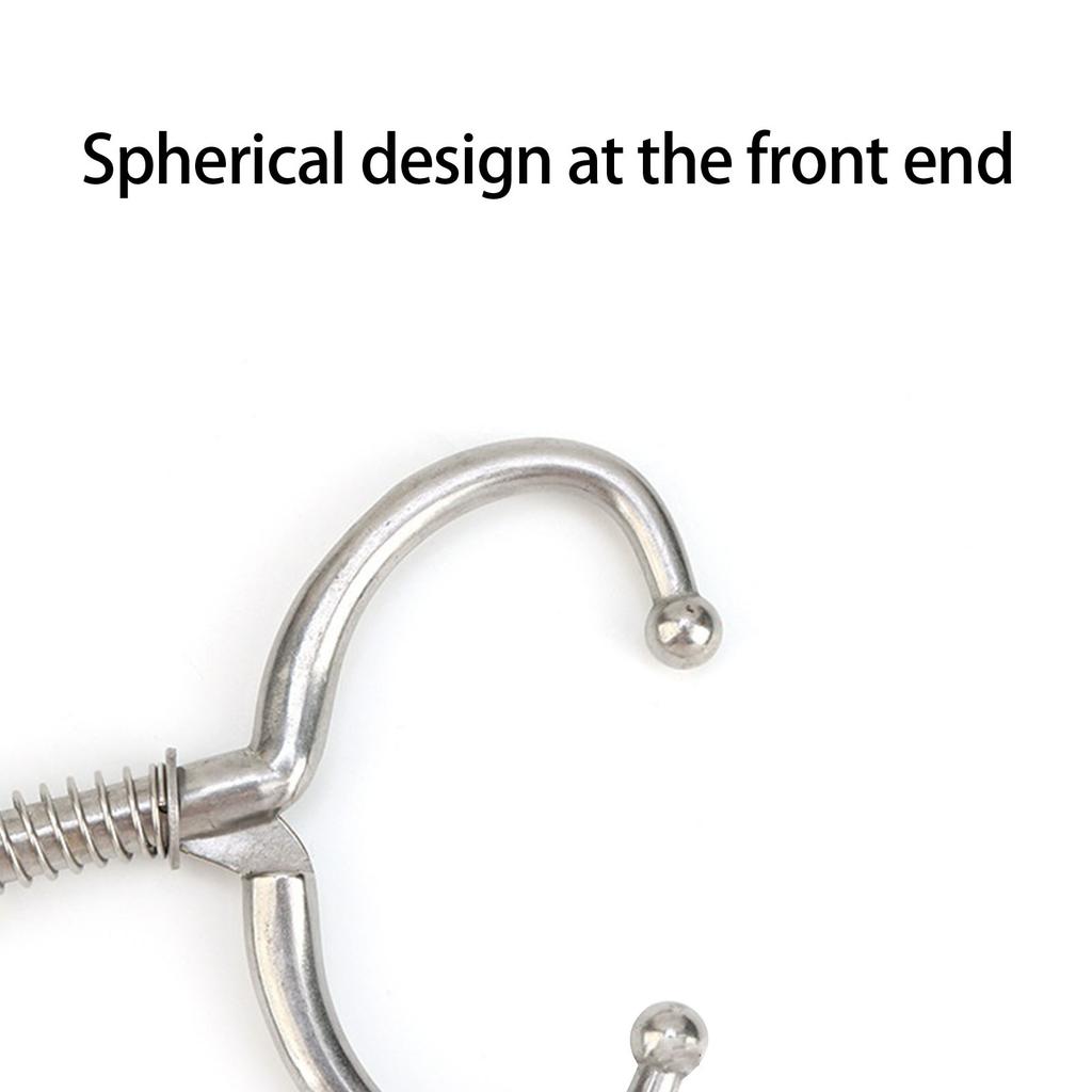 Sada 3 nerezových pružinových kroužků do nosu pro dobytek pro kontrolu hospodářských zvířat s automatickým uzamykacím designem, chovatelský doplněk