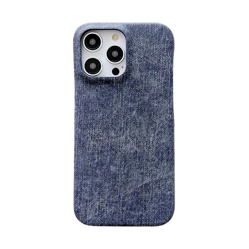 Minimalist Solid Color Denim Phone Case for iPhone 17 Pro Max/16/15/14 Half-Wrap 13