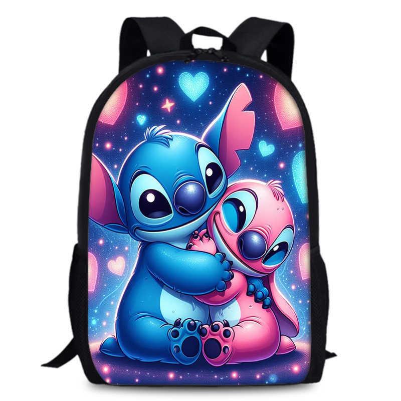 Süßer Stitch Cartoon Rucksack für Kinder mit großem Fassungsvermögen und Oxford-Gewebe