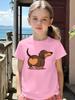 Cute Heart Butt Dachshund Cartoon Print KidsT Shirt Boys Girls Cotton Short Sleeve Parent Child Matching Summer Casual Basic Tee
