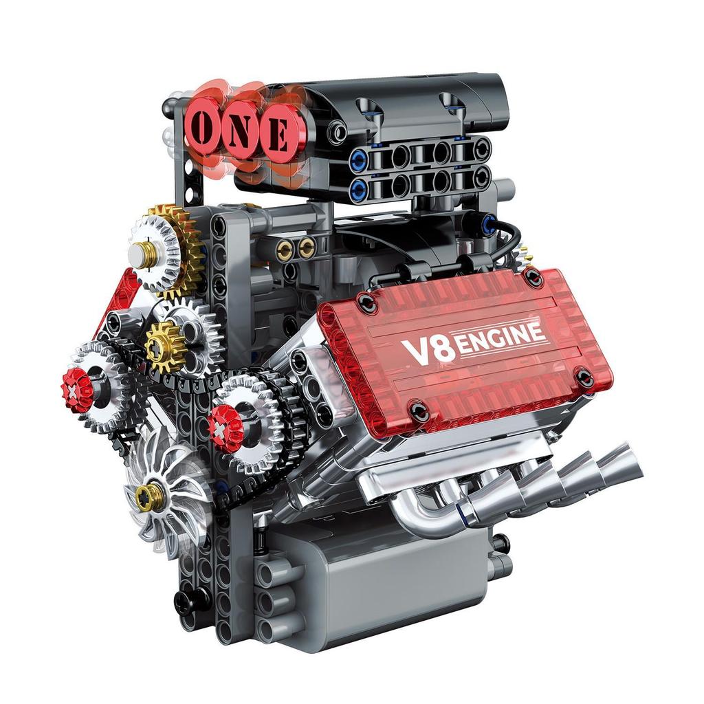 Cross-Border V8 Engine Building Blocks: Electric Mechanical Model for Educational Assembly