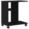 Side Table with Shelf Black Oak Effect 50 X 30 X 55 Cm