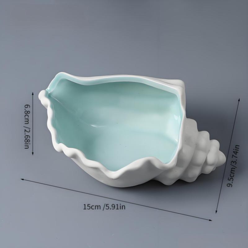 

1 шт. Керамический поднос для украшений, форма раковины, морской звезды, аква, ракушка, блюдце для мелочей, керамическая подставка для колец, серег, декоративный в океанской тематике