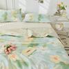 Fresh White Flowers 100% Cotton Quilted Quilt Summer Skin-friendly Comfortable Air Conditioning Quilt for Kids Teens Adults