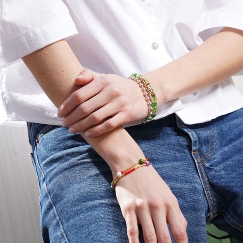 BONBEAU Pop Colorball Initial Bracelet