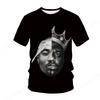 Nuova T-shirt Rapper Tupac da Uomo Donna Stampa 3D 2pac T-shirt Uomo Moda Estate Casual Manica Corta T-shirt Donna Top Magliette Album