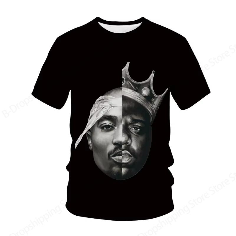 Nuova T-shirt Rapper Tupac da Uomo Donna Stampa 3D 2pac T-shirt Uomo Moda Estate Casual Manica Corta T-shirt Donna Top Magliette Album