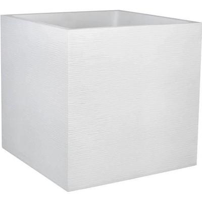 Blumentopf Quadratisch 50 cm - EDA - Graphit - 57 L - 49,5 x 49,5 x H. 49,5 cm - Gebeizt Weiß