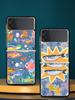 Blue Ocean Fish Hard PC Phone Case For Samsung Galaxy Z Flip 7 6 5 4 Black Cover For Galaxy Z Flip 3 Foldable Fundas Shell Capas