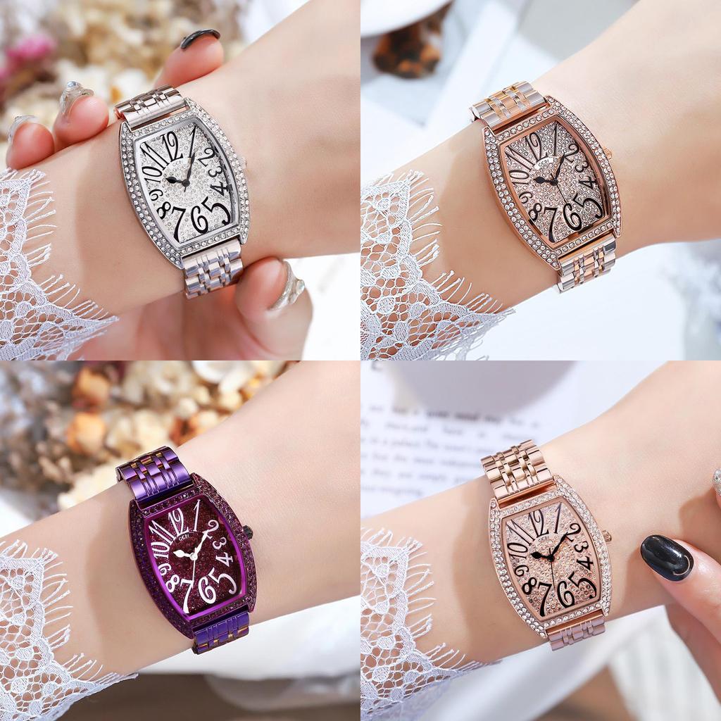 Vintage Quartz Ladies Watch With Steel Band And Water Resistance For Casual Wear