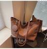 Large-capacity Bag Women's Autumn and Winter Simple and Versatile Shoulder Retro Bag Textured Commuter Tote Bag