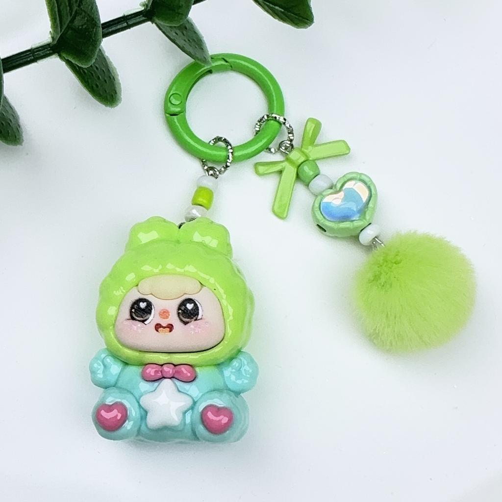 Bean Bag Cute Grain Sitting Doll Cartoon Schoolbag Pendant DIY Jewelry Resin Accessories Car Ornament Bag Keychain