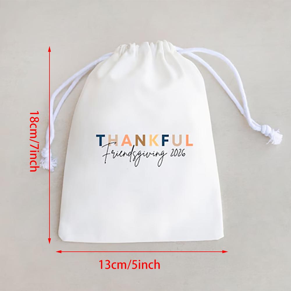 Friendsgiving Favor Bag Thanksgiving Drawstring Gift Bags Happy Friendsgiving Party Decor Holiday Hangover Kit Candy Treat Pouch