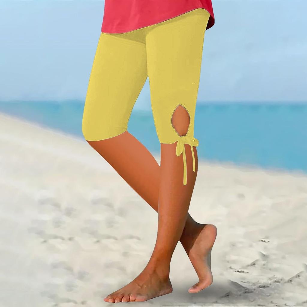 Women's Casual Leggings, Breathable Capris, Color Yoga Pants