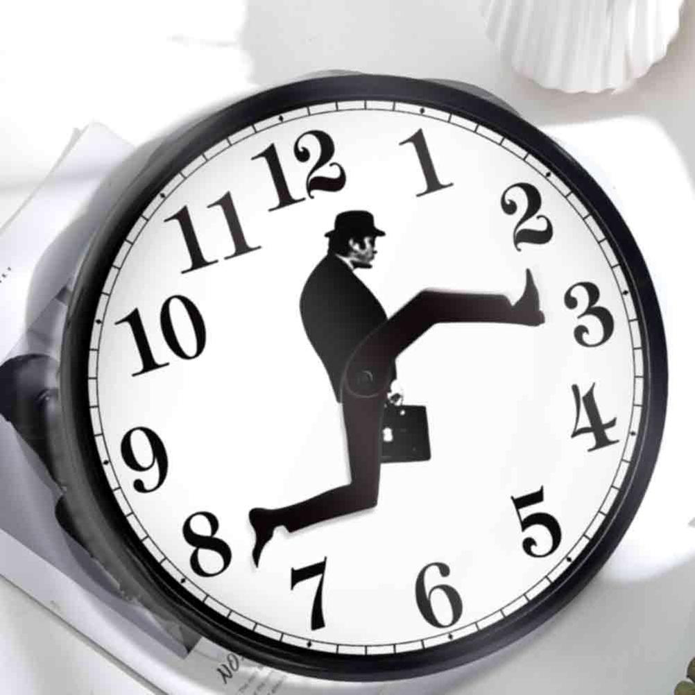 Wall Clock Walking Time Businessman Briefcase Wall Round Clock Silent Clock Home Office Decoration