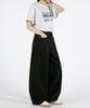 UMM Women'S Elastic Waist Balloon Wide Washed Cotton Pants 3 Colors