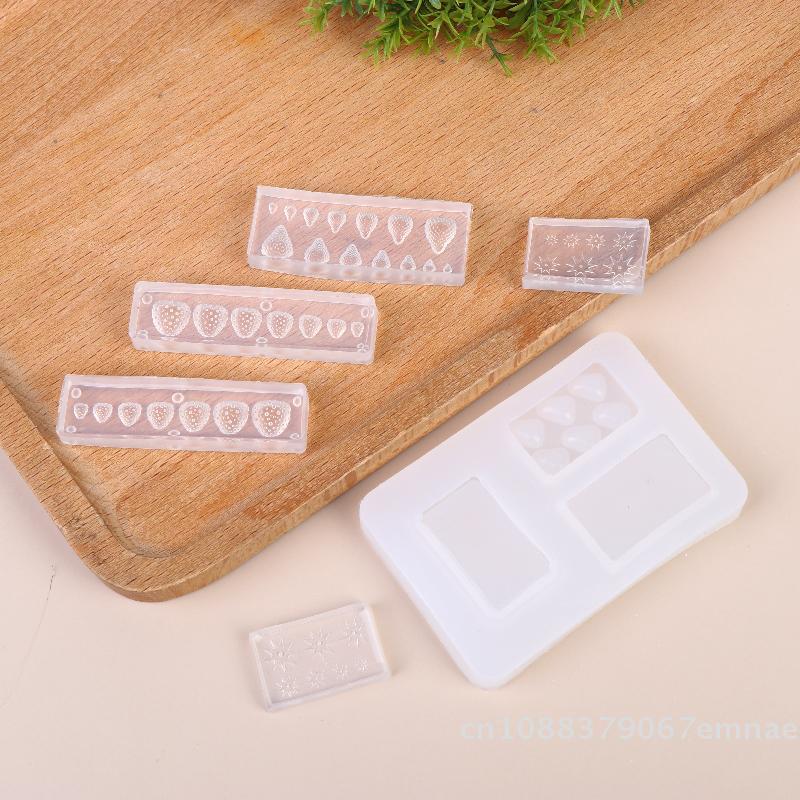 [ZYAS] Mini 3D Strawberry Silicone Mold Multi-Size for Resin Clay DIY Dollhouse Miniature Fruit Making Tool