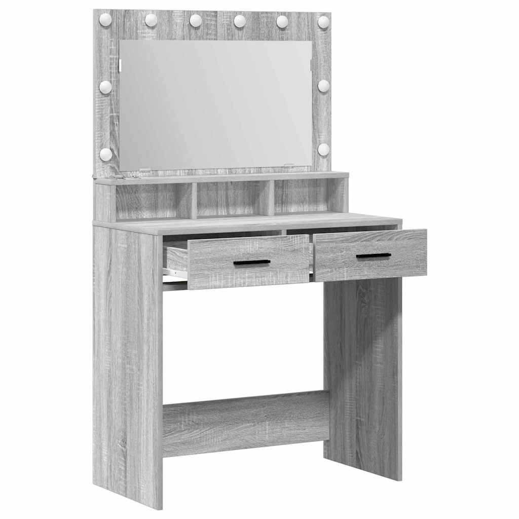 Makeup Table Grey Sonoma 79 x 41 x 135 cm Particleboard