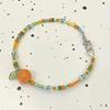 Orange Beaded Bracelet For Women Girls Summer Charm Beaded Adjustable Bracelet Friendship Jewelry