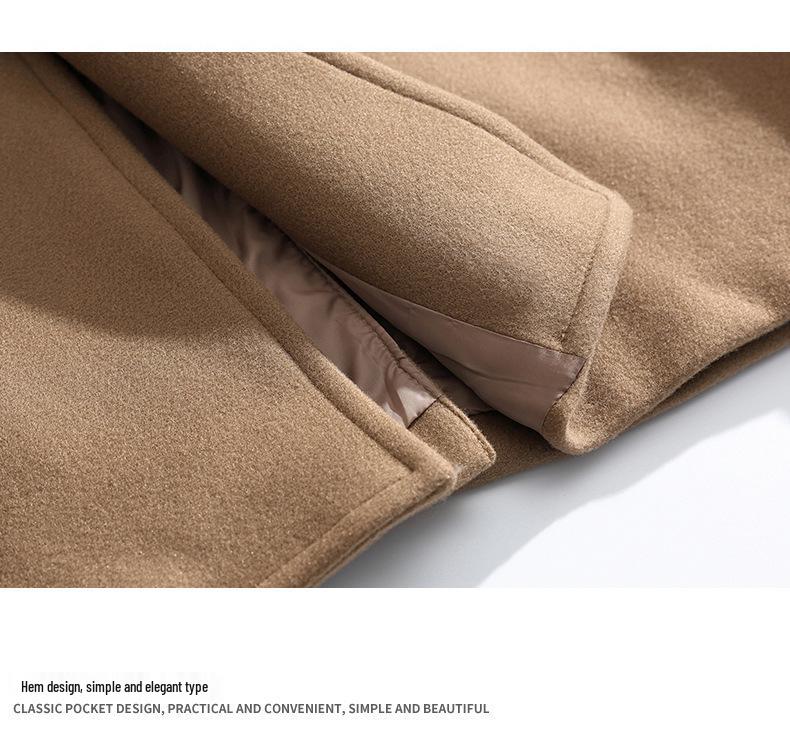 Men's 2025 Trendy Mid-Length Woolen Trench Coat: Stylish, Versatile & Casual.