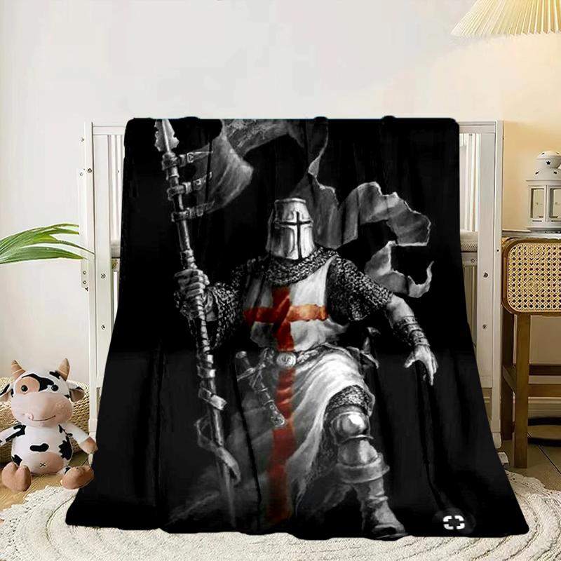 Knightly Crusader Armor Blanket Flannel Blanket for bed, sofa, Camping, Hiking, Picnic Essentials, gift for family Fan gifts