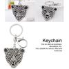 Keychain Exquisite RhinestoneEncrusted Leopard Head Car Bag Pendant for Girl Birthday Gift(Gold )