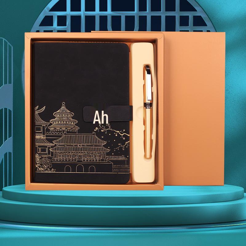 Custom A5 Chinese Style Office Notebook Gift Set with Logo