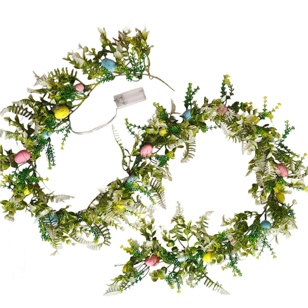 Plastic Multi Functional Easter Garland With Lighting And Durable Foam For Crafting Beautiful Indoor Displays