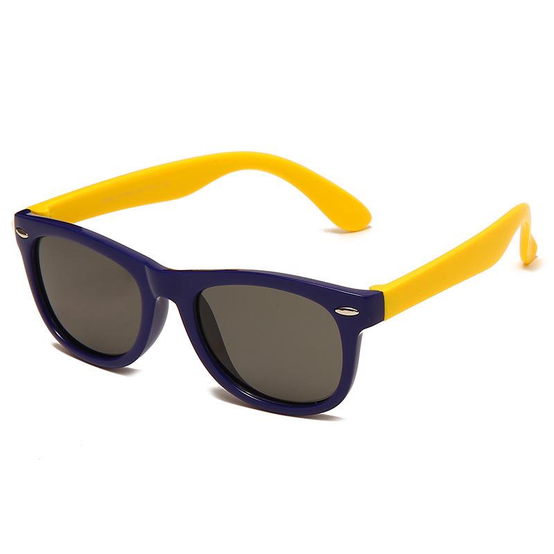 Anti-UV Color Block Children's Sunglasses: Trendy, Cute, Comfortable, Windproof & Sandproof for Boys and Girls