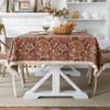 White Fringe Edge Printed Tablecloth Plant Pattern Anti Scalding Tabletop Cover American Rectangular Decorative Background Cloth