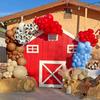 158 Pieces Sand White Cow Pattern Red Blue Birthday Party Balloon Arch Set